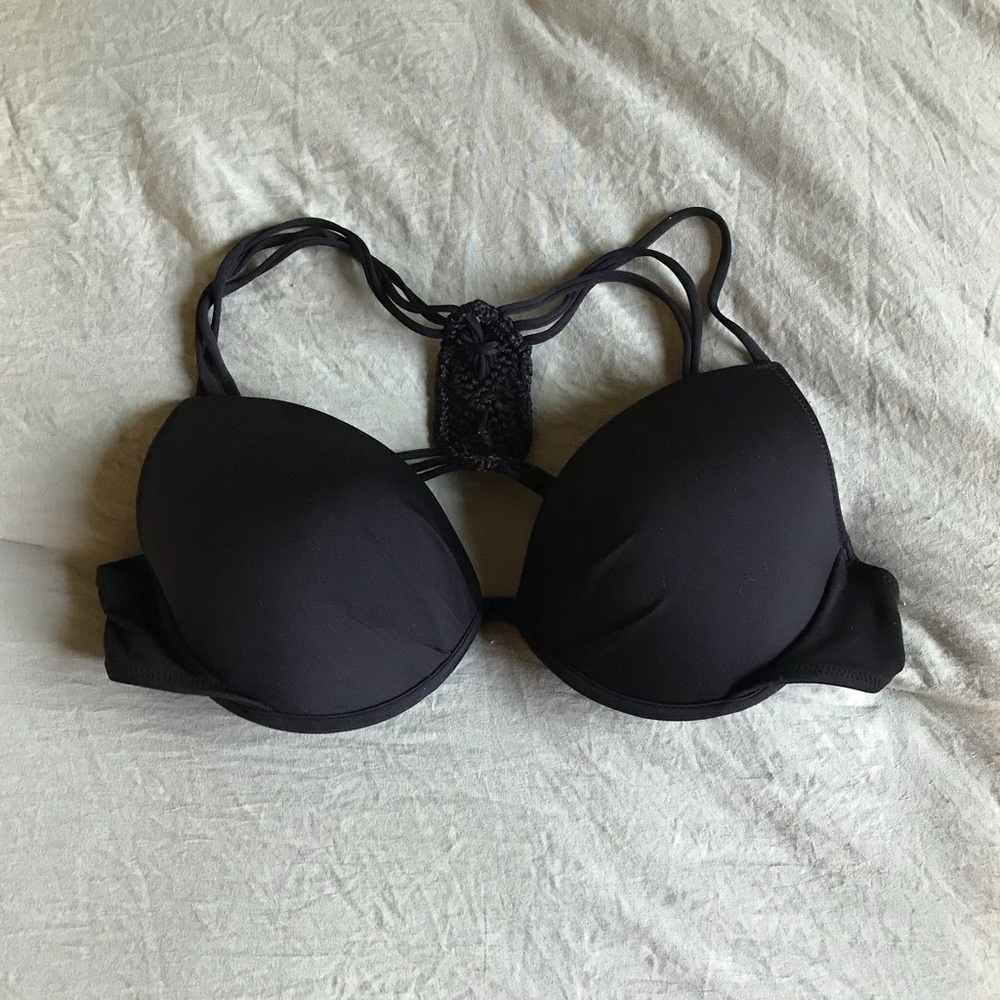 Victoria’s Secret Black Crochet Back Swim Top